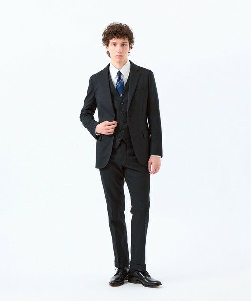 MACKINTOSH PHILOSOPHY(MENS) / マッキントッシュ フィロソフィー　メンズ ノーカラージャケット | トロッター ジャケット #000（ナンバーゼロ）バーズアイストレッチ リサイクル | 詳細4