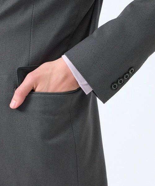 MACKINTOSH PHILOSOPHY(MENS) / マッキントッシュ フィロソフィー　メンズ ノーカラージャケット | トロッター ジャケット #000（ナンバーゼロ）バーズアイストレッチ リサイクル | 詳細11