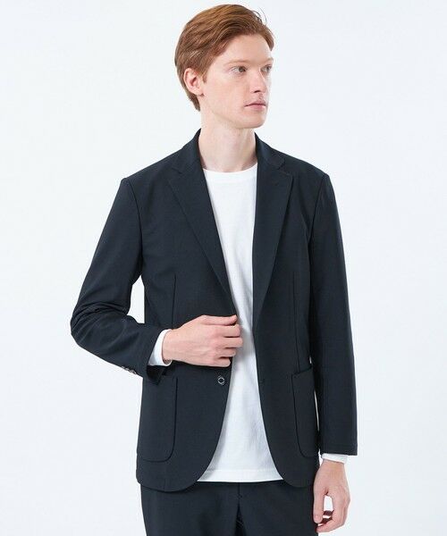 MACKINTOSH PHILOSOPHY(MENS) / マッキントッシュ フィロソフィー メンズ ノーカラージャケット | ブリテック イージージャケット ハイテンショントリコット(ネイビー3)