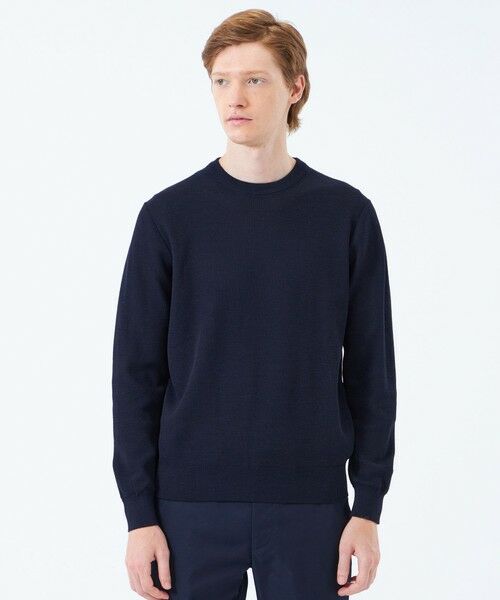 MACKINTOSH PHILOSOPHY(MENS) / マッキントッシュ フィロソフィー メンズ ニット・セーター | 14G カノコ風ジャカード クルーネックニット(ネイビー3)