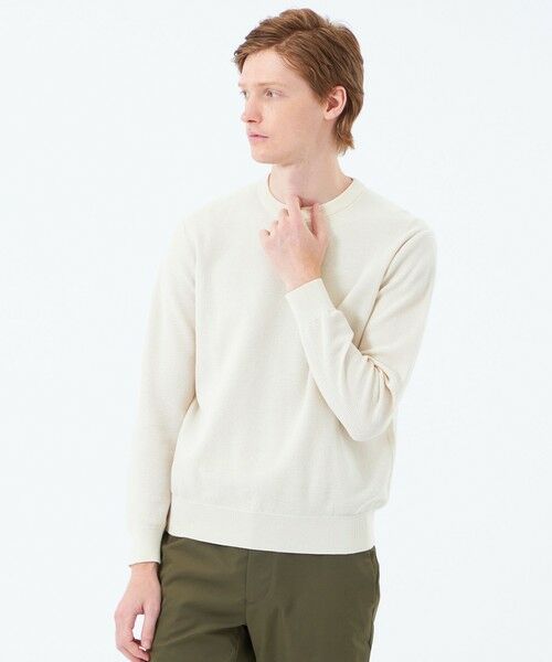 MACKINTOSH PHILOSOPHY(MENS) / マッキントッシュ フィロソフィー メンズ ニット・セーター | 14G カノコ風ジャカード クルーネックニット(ベージュ2)