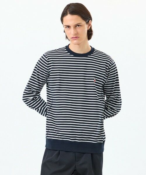 MACKINTOSH PHILOSOPHY(MENS)/マッキントッシュ フィロソフィー メンズ バッキンガムベア バスク天竺 ワイドリブロンT ネイビー1 38 MACKINTOSH PHILOSOPHY(MENS)/マッキントッシュ フィロソフィー メンズ バッキンガムベア バスク天竺 ワイドリブロンT ネイビー1 38