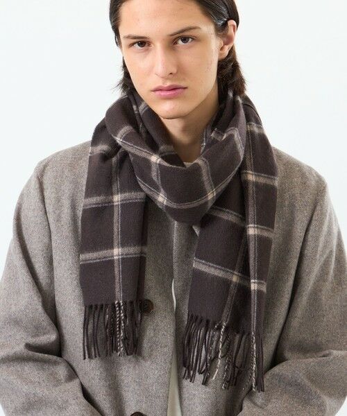 MACKINTOSH PHILOSOPHY(MENS)/マッキントッシュ フィロソフィー メンズ ウォッシャブルカシミヤ ブリティッシュチェックマフラー ブラウン4 X MACKINTOSH PHILOSOPHY(MENS)/マッキントッシュ フィロソフィー メンズ ウォッシャブルカシミヤ ブリティッシュチェックマフラー ブラウン4 X
