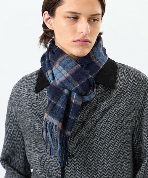 MACKINTOSH PHILOSOPHY(MENS)/マッキントッシュ フィロソフィー メンズ ウール ブリティッシュチェックマフラー ネイビー1 X MACKINTOSH PHILOSOPHY(MENS)/マッキントッシュ フィロソフィー メンズ ウール ブリティッシュチェックマフラー ネイビー1 X