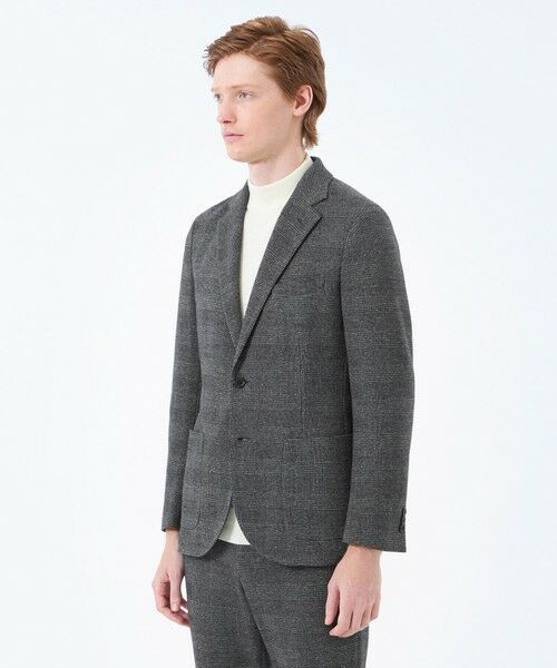 MACKINTOSH PHILOSOPHY(MENS) / マッキントッシュ フィロソフィー　メンズ ノーカラージャケット | テーラードジャージー ジャケット グレンチェック/千鳥 | 詳細6