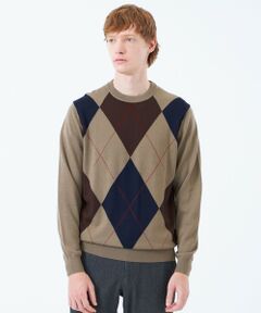 MACKINTOSH PHILOSOPHY(MENS) / マッキントッシュ フィロソフィー　メンズ ニット・セーター | ビッグアーガイル クルーネックプルオーバーニット