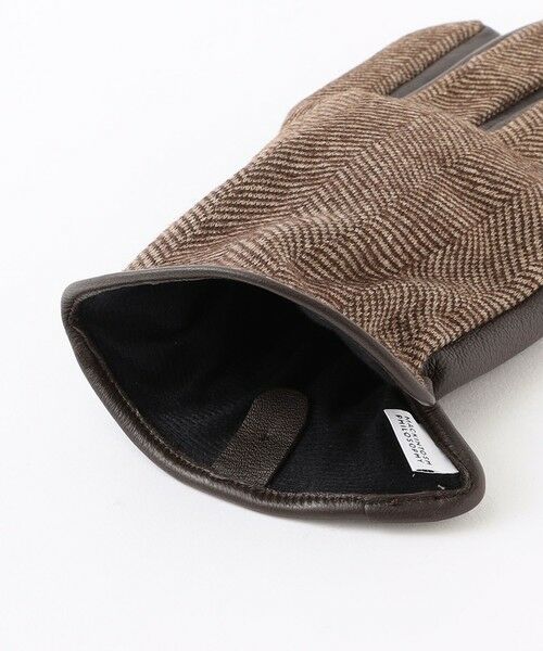 MACKINTOSH PHILOSOPHY(MENS) / マッキントッシュ フィロソフィー　メンズ 手袋 | EMMETEX ヘリンボーン×レザー　スマホグローブ | 詳細7