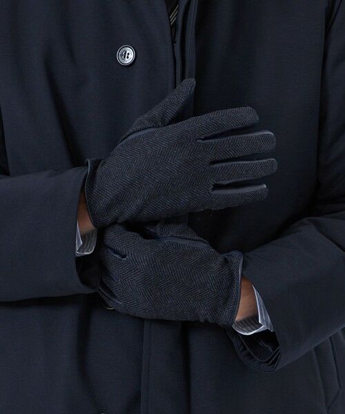 MACKINTOSH PHILOSOPHY(MENS) / マッキントッシュ フィロソフィー　メンズ 手袋 | EMMETEX ヘリンボーン×レザー　スマホグローブ | 詳細1