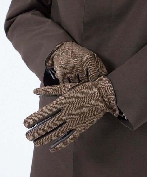 MACKINTOSH PHILOSOPHY(MENS) / マッキントッシュ フィロソフィー　メンズ 手袋 | EMMETEX ヘリンボーン×レザー　スマホグローブ | 詳細2