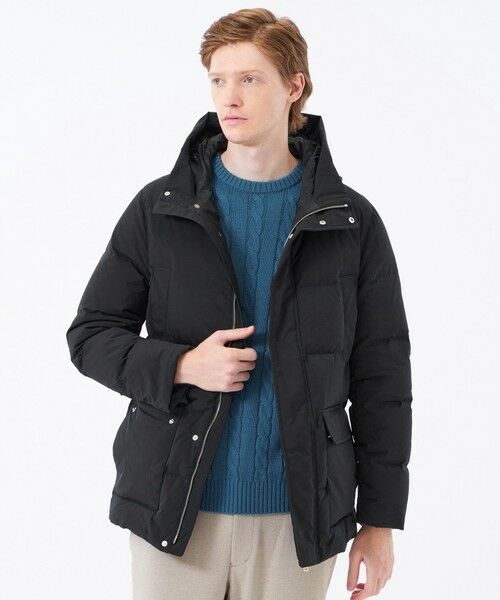 MACKINTOSH PHILOSOPHY(MENS) / マッキントッシュ フィロソフィー メンズ ブルゾン | メモリーストレッチ フーデッドダウンブルゾン(ブラック1)