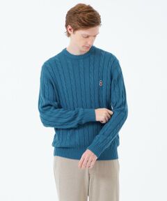 MACKINTOSH PHILOSOPHY(MENS) / マッキントッシュ フィロソフィー　メンズ ニット・セーター | バッキンガムベア ケーブル クルーネックプルオーバー