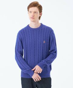 MACKINTOSH PHILOSOPHY(MENS) / マッキントッシュ フィロソフィー　メンズ ニット・セーター | バッキンガムベア ケーブル クルーネックプルオーバー