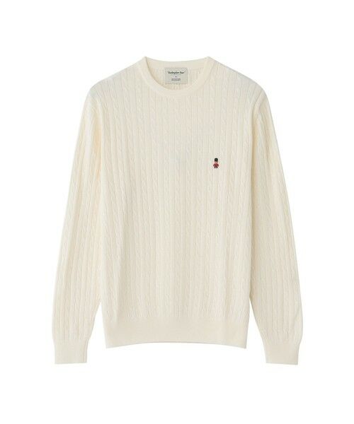 MACKINTOSH PHILOSOPHY(MENS) / マッキントッシュ フィロソフィー メンズ ニット・セーター | 【WEB&一部店舗限定】バッキンガムベア ケーブル クルーネックプルオーバー(オフホワイト1)
