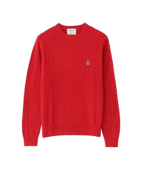 MACKINTOSH PHILOSOPHY(MENS) / マッキントッシュ フィロソフィー メンズ ニット・セーター | 【WEB&一部店舗限定】バッキンガムベア ケーブル クルーネックプルオーバー(レッド1)