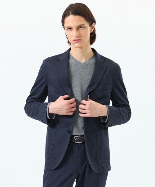 MACKINTOSH PHILOSOPHY(MENS) / マッキントッシュ フィロソフィー　メンズ ノーカラージャケット | テーラードジャージー ジャケット 36G裏メッシュモクロディ（ネイビー2）