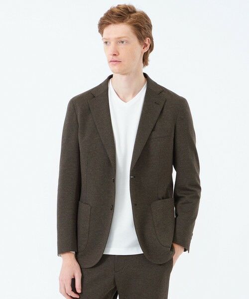 MACKINTOSH PHILOSOPHY(MENS) / マッキントッシュ フィロソフィー　メンズ ノーカラージャケット | テーラードジャージー ジャケット 36G裏メッシュモクロディ（ブラウン5）