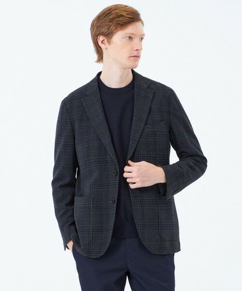 MACKINTOSH PHILOSOPHY(MENS) / マッキントッシュ フィロソフィー　メンズ ノーカラージャケット | テーラードジャージー ジャケット ZIGNONEジャージー（チャコールグレー1）