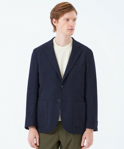 MACKINTOSH PHILOSOPHY(MENS) / マッキントッシュ フィロソフィー　メンズ ノーカラージャケット | テーラードジャージー ジャケット ZIGNONEジャージー（ネイビー3）