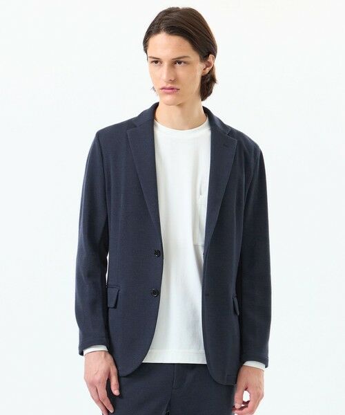 MACKINTOSH PHILOSOPHY(MENS) / マッキントッシュ フィロソフィー　メンズ ノーカラージャケット | 起毛ブリスター イージージャケット（ネイビー3）