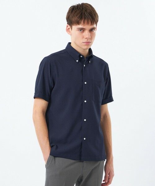 MACKINTOSH PHILOSOPHY(MENS) / マッキントッシュ フィロソフィー　メンズ シャツ・ブラウス | トロッター スクエアボタンダウン ナローサッカーストライプ（ネイビー3）