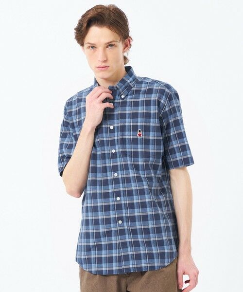 MACKINTOSH PHILOSOPHY(MENS) / マッキントッシュ フィロソフィー　メンズ シャツ・ブラウス | BUCKINGHAM BEAR 半袖ボタンダウン マドラスチェック（ブルー7）