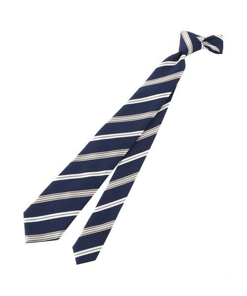 MACKINTOSH PHILOSOPHY(MENS) / マッキントッシュ フィロソフィー　メンズ ネクタイ | バスケット×マルチストライプ レギュラータイ（ネイビー3）