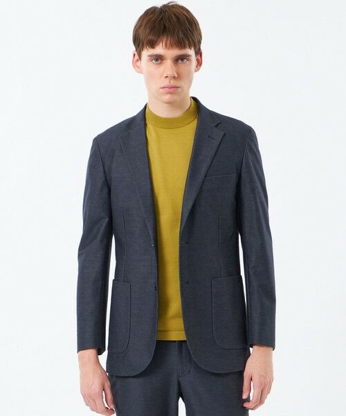 MACKINTOSH PHILOSOPHY(MENS) / マッキントッシュ フィロソフィー　メンズ ノーカラージャケット | 【WEB&一部店舗限定】テーラードジャージー ジャケット スーピマデニムライクジャージー（ネイビー2）