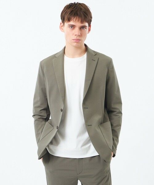 MACKINTOSH PHILOSOPHY(MENS) / マッキントッシュ フィロソフィー　メンズ ノーカラージャケット | ブリテック イージージャケット オックス調ダブルクロス（グリーン4）