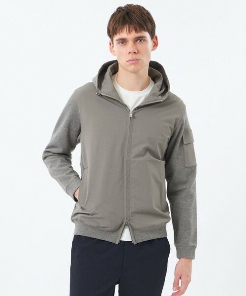 MACKINTOSH PHILOSOPHY(MENS) / マッキントッシュ フィロソフィー　メンズ ブルゾン | リブダンボールニット コンビパーカー（グレー4）