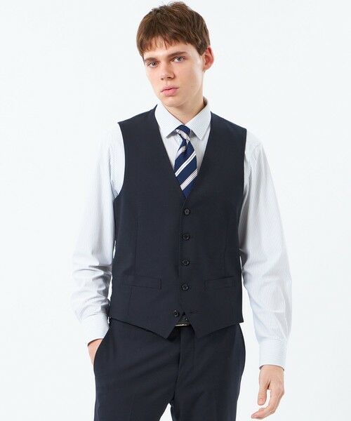 MACKINTOSH PHILOSOPHY(MENS) / マッキントッシュ フィロソフィー　メンズ ブルゾン | トロッター ウェストコート ＃109 ウール混ストレッチトロピカル（ネイビー3）