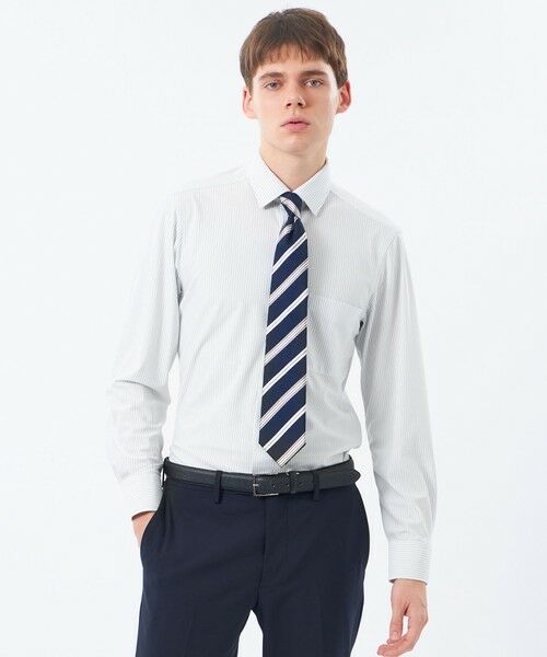 MACKINTOSH PHILOSOPHY(MENS) / マッキントッシュ フィロソフィー　メンズ シャツ・ブラウス | トロッター セミワイドシャツ トリコットストライプ（グレー4）