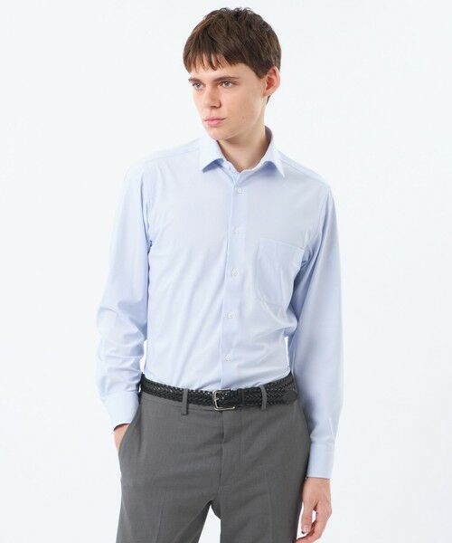 MACKINTOSH PHILOSOPHY(MENS) / マッキントッシュ フィロソフィー　メンズ シャツ・ブラウス | トロッター セミワイドシャツ トリコットストライプ（ブルー7）