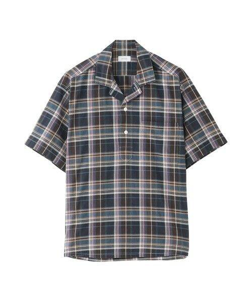 MACKINTOSH PHILOSOPHY(MENS) / マッキントッシュ フィロソフィー　メンズ シャツ・ブラウス | 【WEEKENDER】プルオーバーオープンカラーシャツ シャンブレー/チェック（ネイビー2）