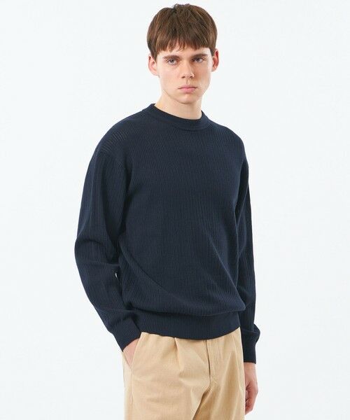 MACKINTOSH PHILOSOPHY(MENS) / マッキントッシュ フィロソフィー　メンズ ニット・セーター | クルーネックプルオーバー 畔調ファインニット（ネイビー2）