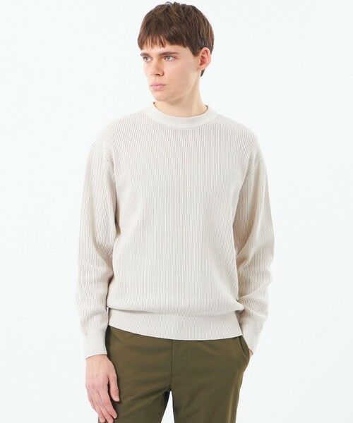 MACKINTOSH PHILOSOPHY(MENS) / マッキントッシュ フィロソフィー　メンズ ニット・セーター | クルーネックプルオーバー 畔調ファインニット（ベージュ4）