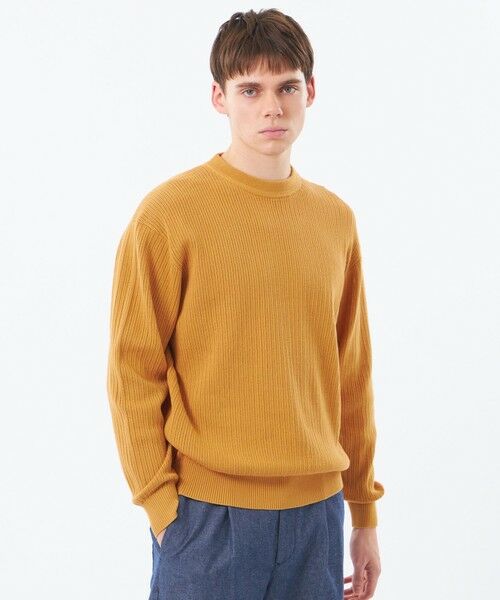 MACKINTOSH PHILOSOPHY(MENS) / マッキントッシュ フィロソフィー　メンズ ニット・セーター | クルーネックプルオーバー 畔調ファインニット（オレンジ1）