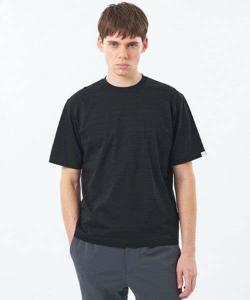 MACKINTOSH PHILOSOPHY(MENS) / マッキントッシュ フィロソフィー　メンズ カットソー | 半袖クルーネックTシャツ リンクスシャドーボーダー（ブラック1）