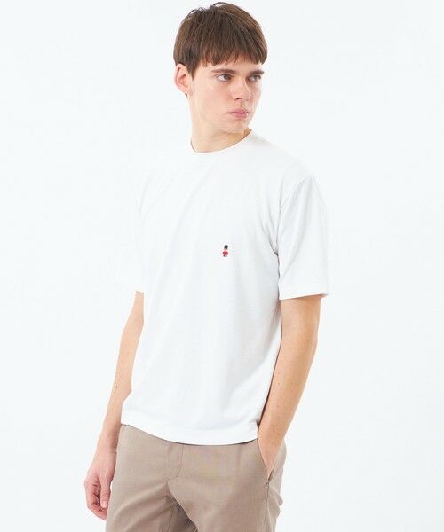 MACKINTOSH PHILOSOPHY(MENS) / マッキントッシュ フィロソフィー メンズ カットソー | BUCKINGHAM BEAR クルーネックTシャツ ソフトメッシュカノコ(ホワイト1)