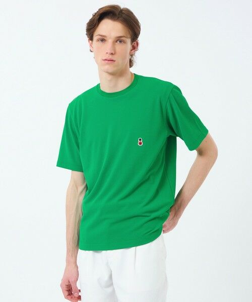 MACKINTOSH PHILOSOPHY(MENS) / マッキントッシュ フィロソフィー メンズ カットソー | BUCKINGHAM BEAR クルーネックTシャツ ソフトメッシュカノコ(グリーン1)