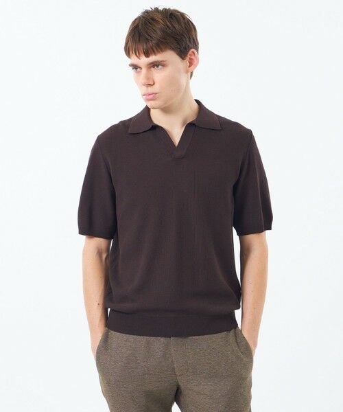 MACKINTOSH PHILOSOPHY(MENS) / マッキントッシュ フィロソフィー メンズ ニット・セーター | スキッパーポロ フラッフィーニット(キャメル1)