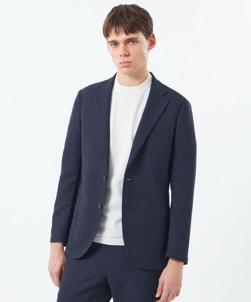 MACKINTOSH PHILOSOPHY(MENS) / マッキントッシュ フィロソフィー　メンズ ノーカラージャケット | テーラードジャージージャケット 杢カラミストレッチ（ネイビー3）