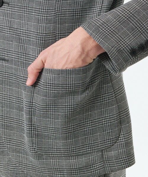 MACKINTOSH PHILOSOPHY(MENS) / マッキントッシュ フィロソフィー　メンズ ノーカラージャケット | テーラードジャージージャケット グレンチェックカラミ | 詳細6