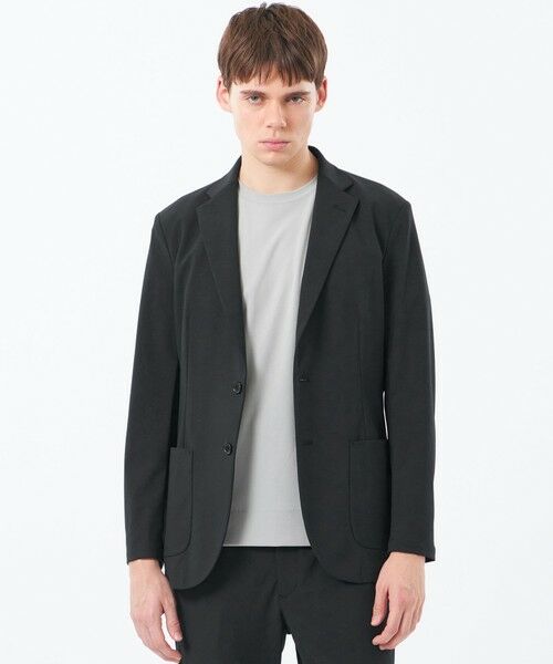 MACKINTOSH PHILOSOPHY(MENS) / マッキントッシュ フィロソフィー　メンズ ノーカラージャケット | ブリテック イージージャケット ドライフラットストレッチクロス（ブラック1）