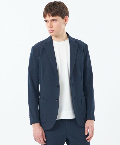 MACKINTOSH PHILOSOPHY(MENS) / マッキントッシュ フィロソフィー　メンズ ノーカラージャケット | ブリテック イージージャケット ドライフラットストレッチクロス（ネイビー3）