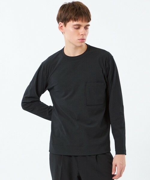 MACKINTOSH PHILOSOPHY(MENS) / マッキントッシュ フィロソフィー　メンズ カットソー | ブリテック クルーネックロンT ドライフラットストレッチクロス（ブラック1）