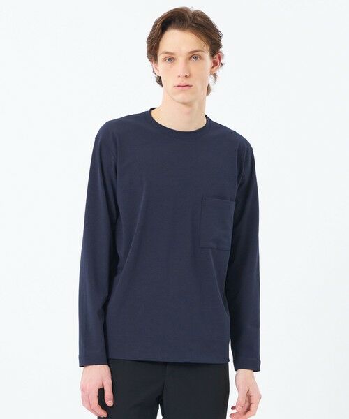 MACKINTOSH PHILOSOPHY(MENS) / マッキントッシュ フィロソフィー　メンズ カットソー | ブリテック クルーネックロンT ドライフラットストレッチクロス（ネイビー3）