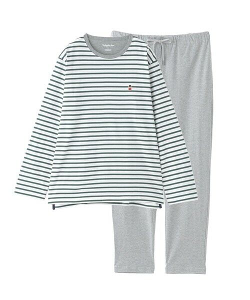 MACKINTOSH PHILOSOPHY(MENS) / マッキントッシュ フィロソフィー　メンズ その他小物 | 【WEB限定】バッキンガムベア 天竺ボーダー＆無地パンツ パジャマ（カーキ1）
