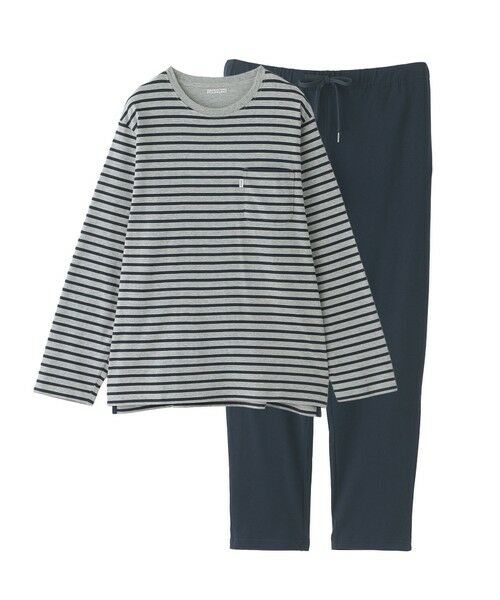 MACKINTOSH PHILOSOPHY(MENS) / マッキントッシュ フィロソフィー メンズ その他小物 | 【WEB限定】天竺ボーダー&無地パンツ パジャマ(チャコールグレー1)