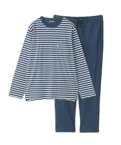 MACKINTOSH PHILOSOPHY(MENS) / マッキントッシュ フィロソフィー メンズ その他小物 | 【WEB限定】天竺ボーダー&無地パンツ パジャマ(ネイビー1)