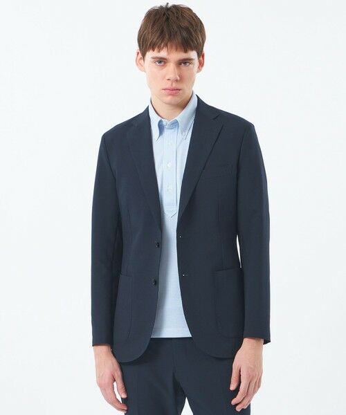 MACKINTOSH PHILOSOPHY(MENS) / マッキントッシュ フィロソフィー　メンズ ノーカラージャケット | トロッター ウルトラライトジャケット サッカーストレッチ（ネイビー2）